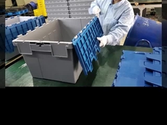 Caixa de peixe de plástico dobrável com tampa para armazenamento 760x570x620mm