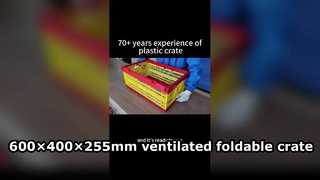 Como desdobrar uma caixa de plástico dobrável de 600 × 400 × 255 mm em 10 segundos