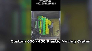 Recipiente com tampa anexada 600 × 400 × 315 mm - Caixa de plástico resistente com tampa para logística