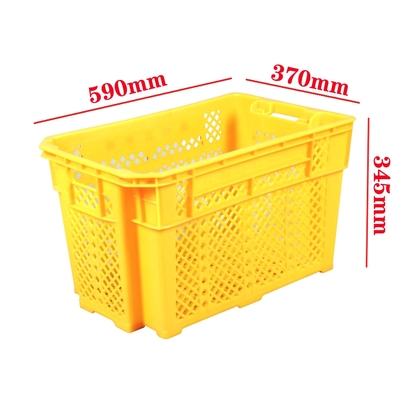 Caixa de armazenamento de cestas de plástico para alimentos Caixa móvel empilhável Caixa de frutas de plástico 590x370x345mm
