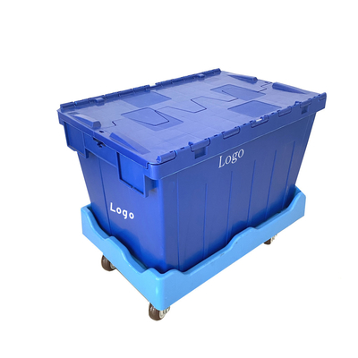 comprar Tamanho externo 600*400*315mm Caixa de nidificação empilhável Caixas de plástico PP Caixa sólida azul Fabricação em linha