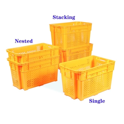 comprar Caixas de transporte de plástico de grande porte Cestas de vegetais de movimentação Caixas de ovos de plástico não dobrável Fabricação em linha