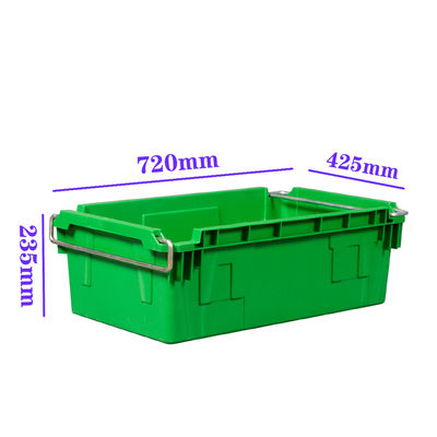 comprar Caixa de plástico industrial com braços de balanço de metal 45L Caixa de armazenamento de PP 720×425×235mm fabricante OEM Fabricação em linha