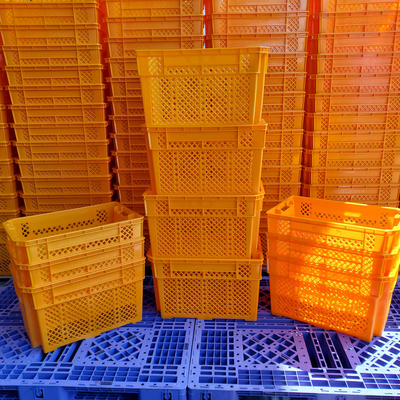 comprar Estrutura de malha de caixa instaável para armazenamento de frutas e legumes recipiente empilhável cesto de plástico Fabricação em linha
