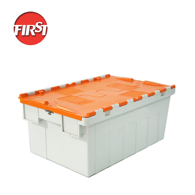comprar Primeiros recipientes de armazenamento de plástico Totes 600x400x265mm embutida caixa de plástico móvel com tampa Fabricação em linha