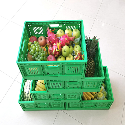 comprar Container de armazenamento reutilizável de malha dobrável para caixas de colheita Tamanho 600*400*52mm Fabricação em linha