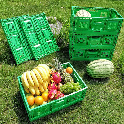 comprar Caixa de armazenamento de plástico dobrável Caixa de frutas de plástico dobrável Caixa móvel 600x400x220mm Fabricação em linha