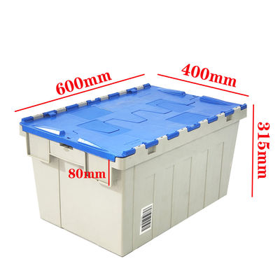 comprar Caixa de Mudança Pesada de Plástico com Tampa Reutilizável PP Caixas de Plástico Empilháveis 600*400*315mm Fabricação em linha