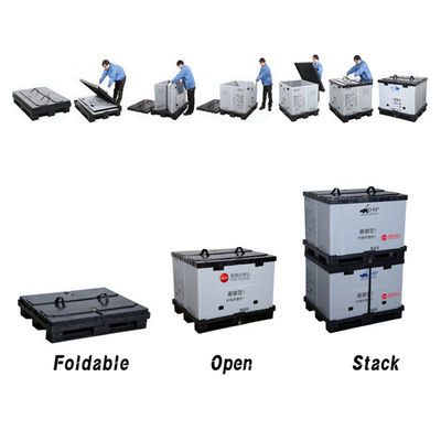 comprar Caixa Palete Dobrável de Plástico 1200*1000mm PP Empilhável Armazenamento de Armazém Automotivo Caixa Manga PP Fabricação em linha