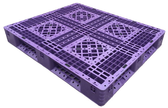 Paletes de plástico azul empilháveis 1200x1000mm 4 vias de entrada estilo de face única