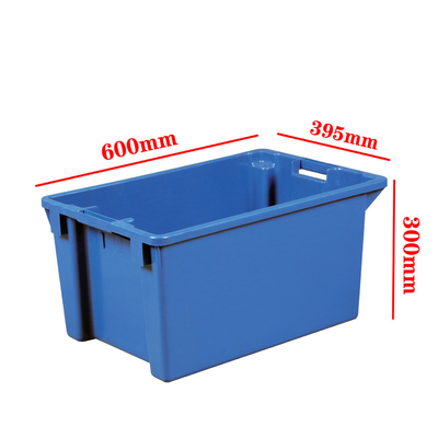 Caixas de armazenamento de plástico de 600x400x300mm Rectangular Solid Nestable Caixas Moving Turnover Totes