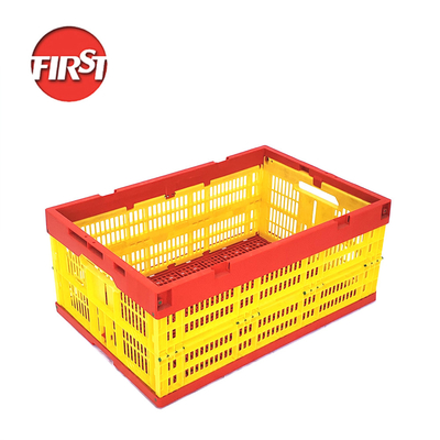 Supermercado Agricultura Cesto de plástico dobrável de armazenamento de frutas e ovos