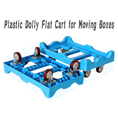 Carrinho de plástico Dolly Flat para movimentação de caixas de trabalho pesado 600 * 400mm plataforma Dolly Trolley